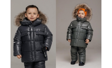 Двухфактурный зимний костюм со стильными аксессуарами для мальчика. Новинка от G’n’K!